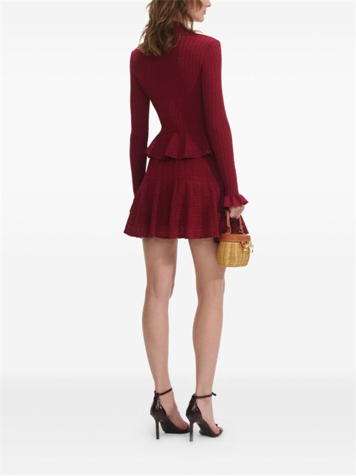 Knit mini dress SELF PORTRAIT | PF25093SBURGUNDY